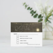 Elegante Sepia tonen Mason Jar RSVP Aankondigingskaart (Staand voorkant)