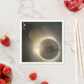 Elegante Sepia Zonne-eclips Aangepaste Foto Bruilo Servet (Insitu)