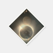 Elegante Sepia Zonne-eclips Aangepaste Foto Bruilo Servet (Hoek)