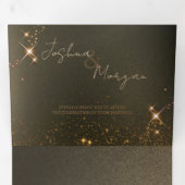 Elegante Sepia Zonne-eclips op maat gemaakte foto  Drieluik Uitnodiging (Binnenzijde eerst)