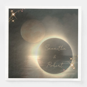 Elegante Sepia Zonsverduistering Aangepaste Foto B Servet