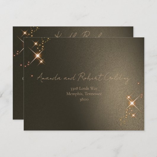 Elegante Sepia Zonsverduistering op Maat Gemaakte  Informatiekaartje (Voorkant / Achterkant)