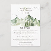 Elegante serene groene berglandschap bruiloft informatiekaartje (Voorkant)