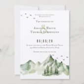 Elegante serene groene berglandschap bruiloft kaart (Voorkant)