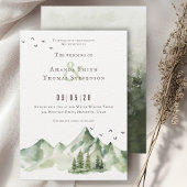 Elegante serene groene berglandschap bruiloft kaart