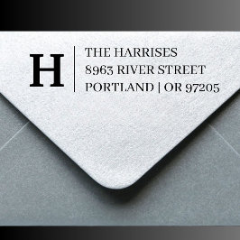 Elegante Serif Letter Monogram Adresstempel Zelfinktende Stempel