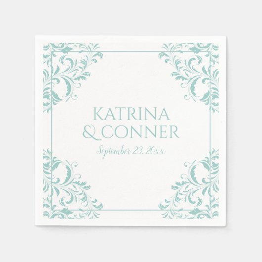 Elegante servetten | Nadine (licht turquoise) 2 (Voorkant)