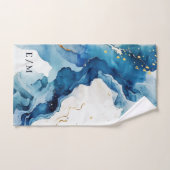 ÉLÉGANTE SERVIETTE DE BAIN BLANC MARINE BLEUE (Serviette à main)