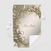 Élégante serviette de golf décorative moderne or (En situation)