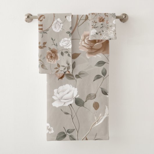 Élégante serviette de Motif Rose & Vine (En situation)