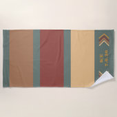 Élégante Serviette de plage Monogrammed Rustique (Devant)