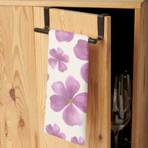 Élégante serviette de thé à fleur de peinture à l'