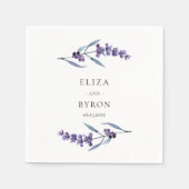 Élégante serviette en papier mariage lavande flora (Devant)