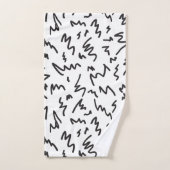 Élégante serviettes de bain modernes en noir et bl (Serviette à main)