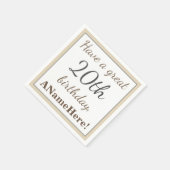 Élégante serviettes en papier 20e anniversaire (Coin)