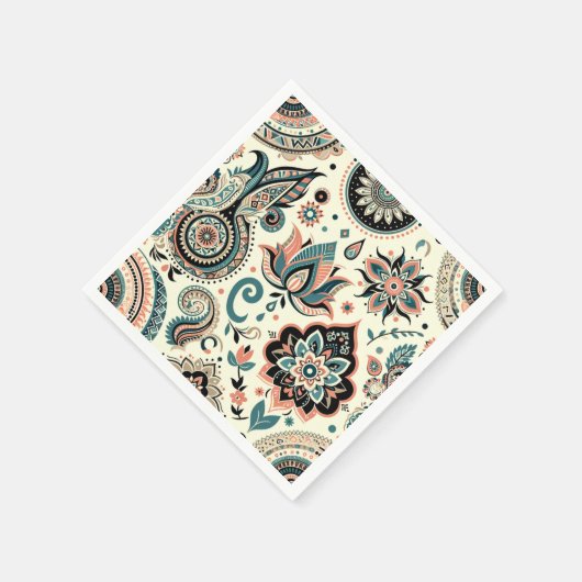Élégante serviettes en papier à motif indien (Coin)