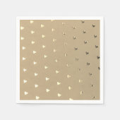 Élégante serviettes en papier coeur or (Devant)