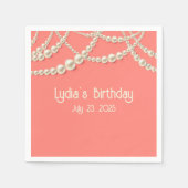 Élégante serviettes en papier de corail avec accen (Devant)