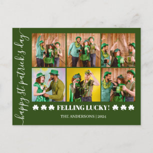 Elegante Shamrock St. Patrick's Day Familiefoto Feestdagenkaart