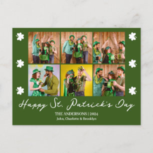 Elegante Shamrock St. Patrick's Day Familiefoto Feestdagenkaart