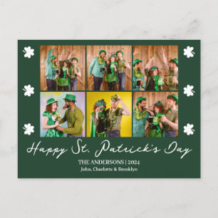 Elegante Shamrock St. Patrick's Day Familiefoto Feestdagenkaart