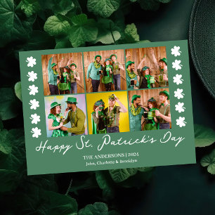 Elegante Shamrock St. Patrick's Day Familiefoto Feestdagenkaart