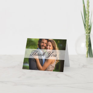Elegante Sheer Overlay Foto Bruiloft Bedankkaart