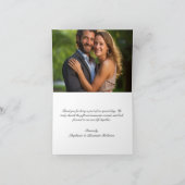 Elegante Sheer Overlay Foto Bruiloft Bedankkaart (Binnen)