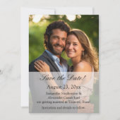 Elegante Sheer Overlay Foto Bruiloft Kaart (Voorkant)