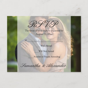 Elegante Sheer Overlay Foto Bruiloft Uitnodiging Briefkaart