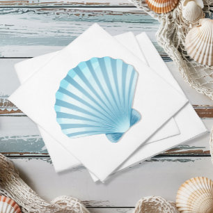 Elegante Shell Beach Blue Nautische bruiloft Servet