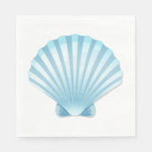 Elegante Shell Beach Blue Nautische bruiloft Servet (Voorkant)