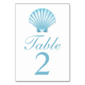 Elegante Shell Blue Nautical Beach bruiloft Kaart (Achterkant)