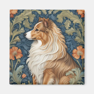 Elegante Shetland Sheepdog William Morris geïnspir Magneet