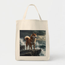 Elegante Shiba Inu kruidenier Canvas tas