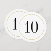 Elegante Shimmer Gold Circle tafel nummer 10 Kaart (Voorkant / Achterkant)
