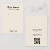 Elegante sieraden oorbel display visitekaartje (Voorkant / Achterkant)