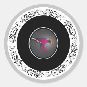 Elegante Sierkolibrie Logo Ronde Sticker