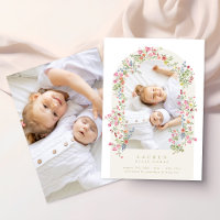 Elegante sierlijke bloemboog 2 foto onze baby gebo