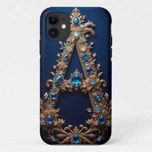 Elegante sierlijke gouden letter A iPhone 11 Hoesje