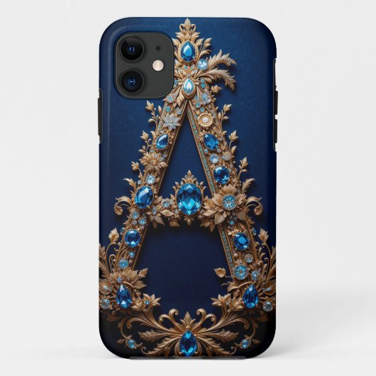 Elegante sierlijke gouden letter A Case-Mate iPhone Case (Achterkant)