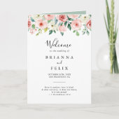 Elegante sierlijke herfst bloemengevouwen bruiloft programma (Voorkant)