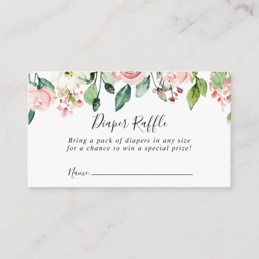 Elegante sierlijke herfst bloemenluier Raffle tick Informatiekaartje (Voorkant)