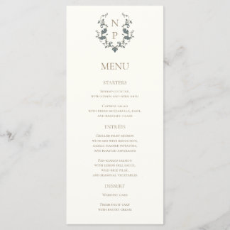 Elegante Sierlijke Trouwmenu Kaart