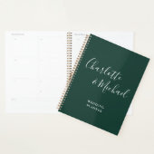 Élégante Signature Script Mariage Vert Émeraude (Devant avec enveloppe)