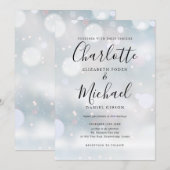 Elegante Signature Winter Frost Trouwkaart Kaart (Voorkant / Achterkant)