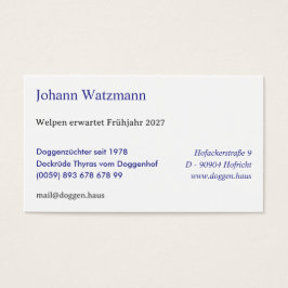 Elegante silhouet van een Deense dog Visitekaartje