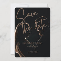 Elegante Silhouette Foto Save the Date Uitnodiging