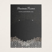 Elegante Silver Damask Oorbel Display Kaarten Visitekaartjes (Voorkant)
