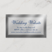 Elegante Silver & Navy bruiloft website Insert Kaa Informatiekaartje (Voorkant)